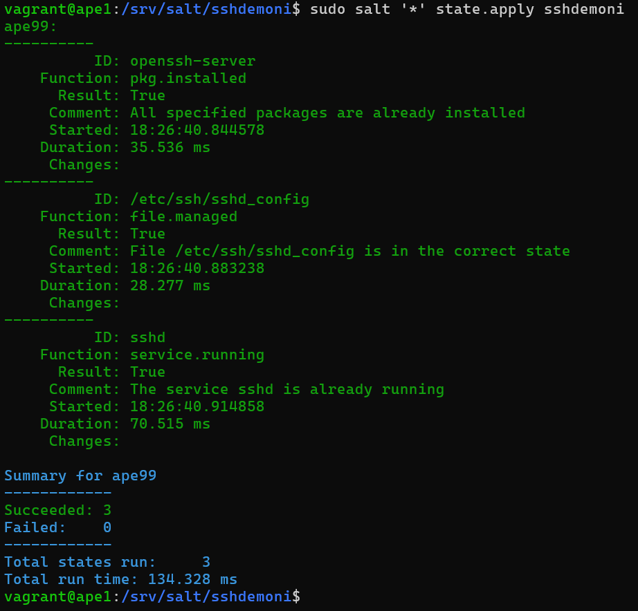 Vastaus moduulin ajamisesta