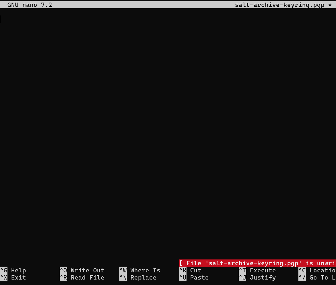 Avain-tiedosto tyhjänä