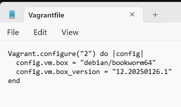 Vagrant-tiedosto debianilla