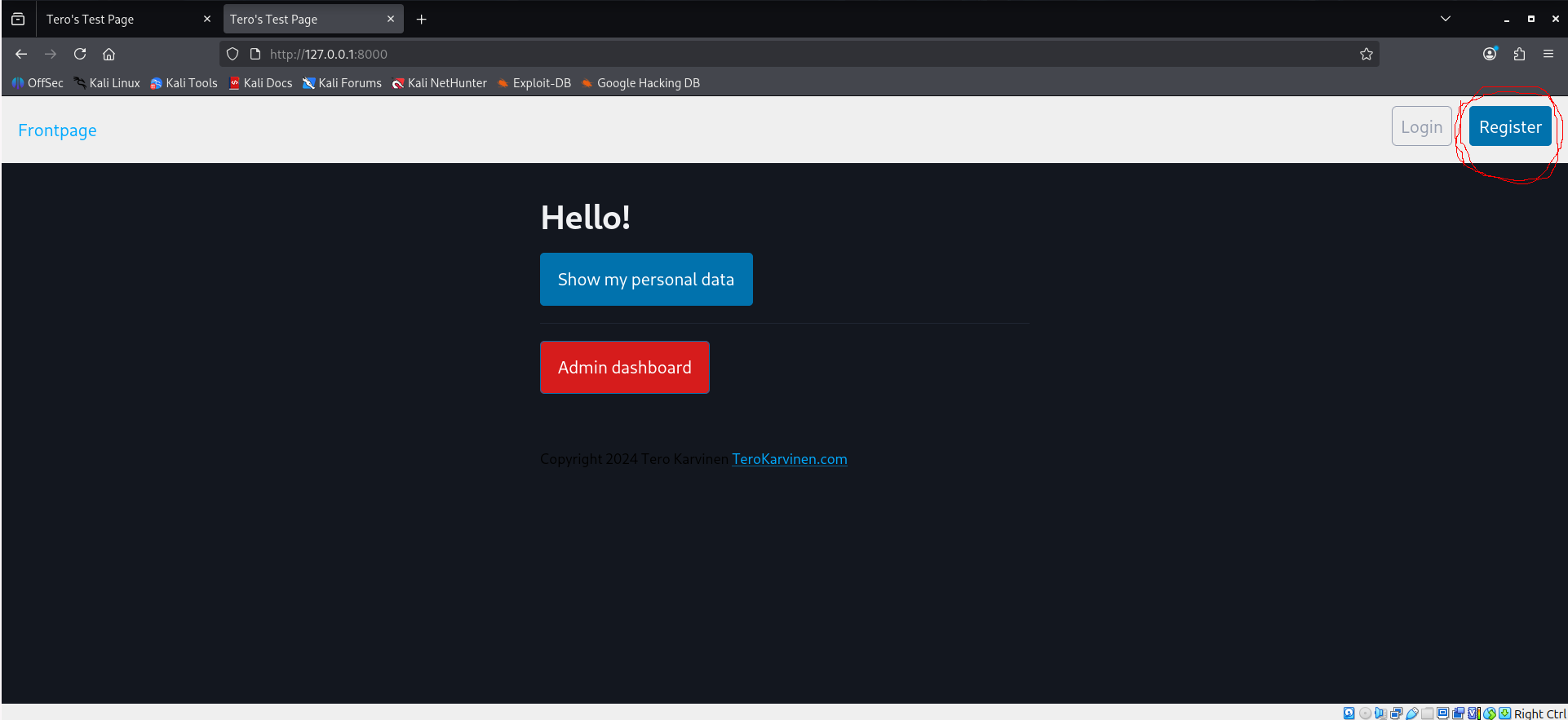 Rekisterointipainike