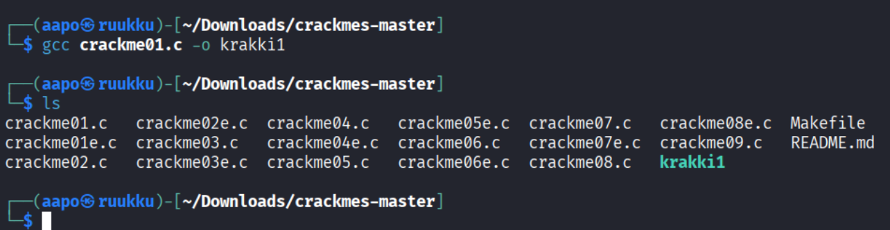 Tehtavatiedosto binaarina