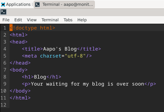 blog.html tiedoston luominen