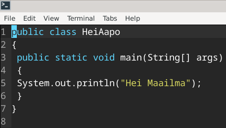 Java tiedoston lausekkeet