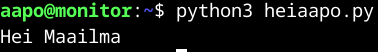 Python tiedoston ajaminen