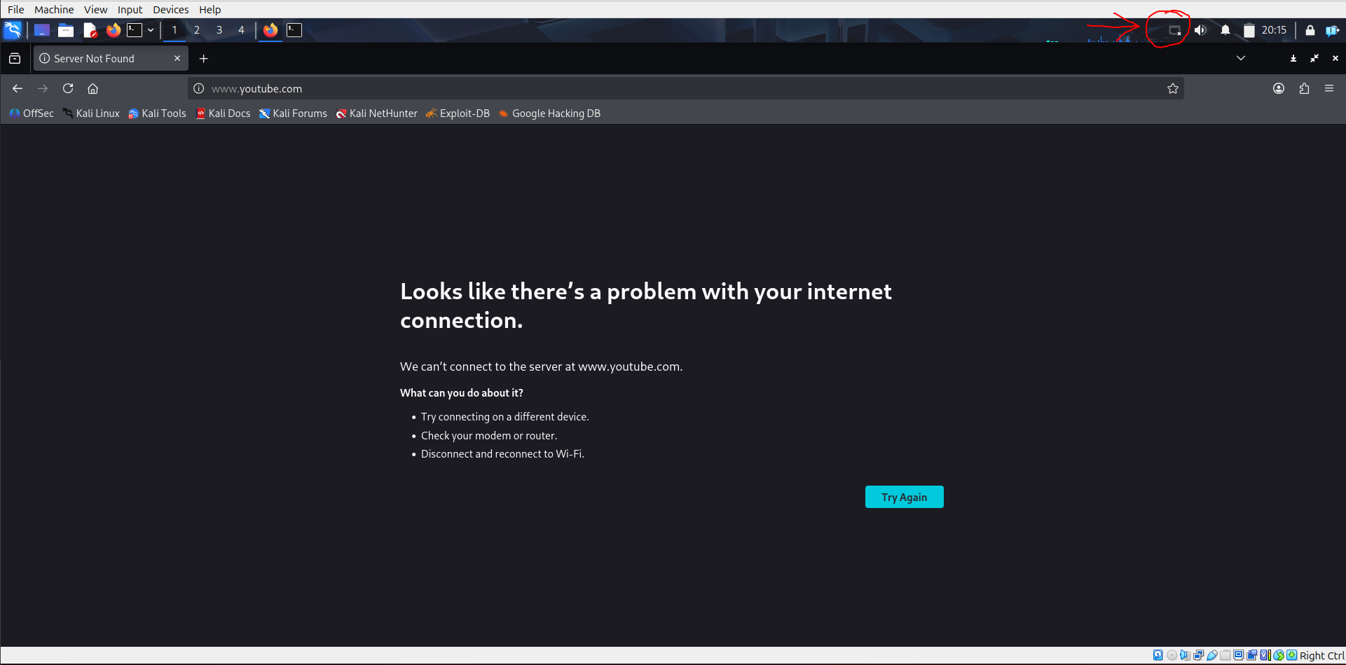 Kuva nettiyhteyden kuvakkeesta katkaistuna