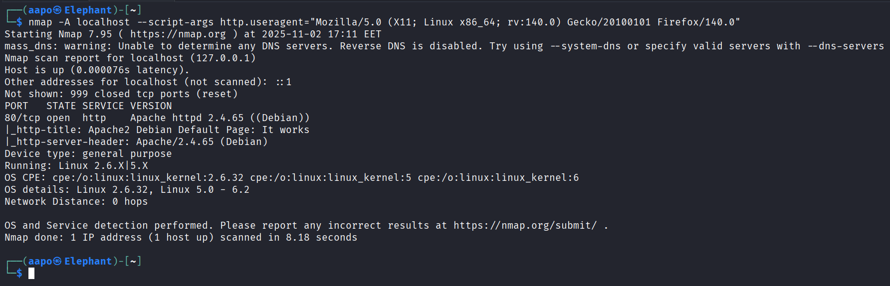 Vastaus skannaukseen